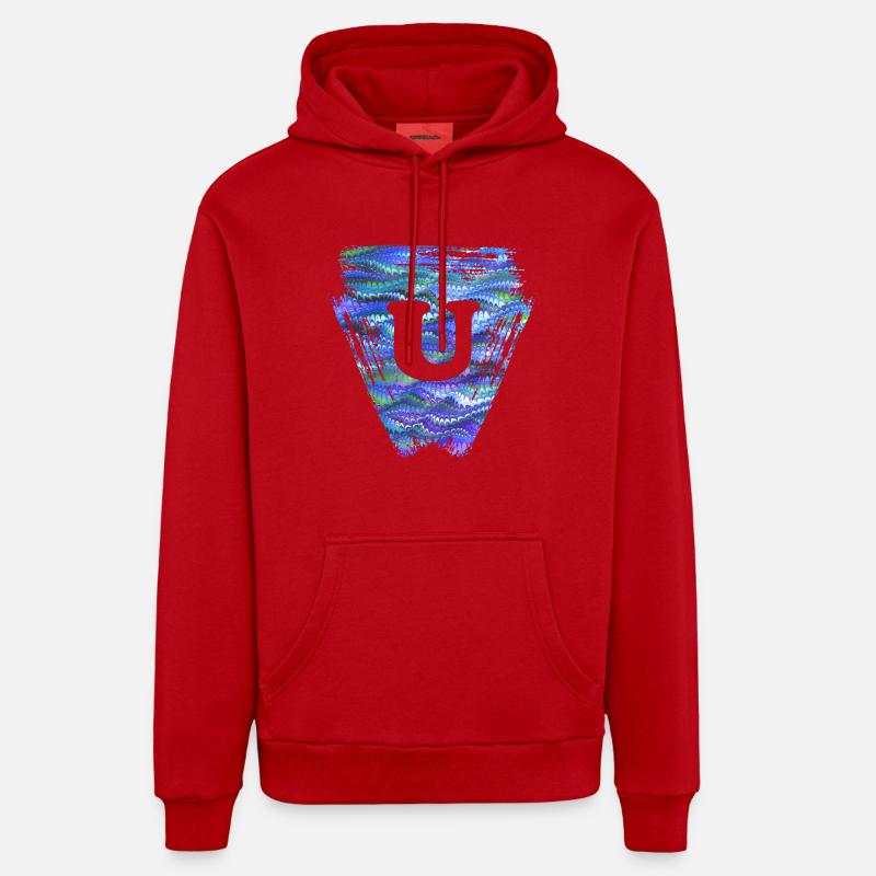 Triangle E 103 U - Sweat à capuche bio décontracté fabriqué en UE - rouge