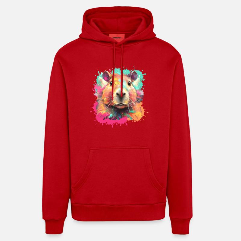 Capybara,illustration,graffiti,coloré, éclaboussures de couleur Sweat à capuche bio décontracté fabriqué en UE
