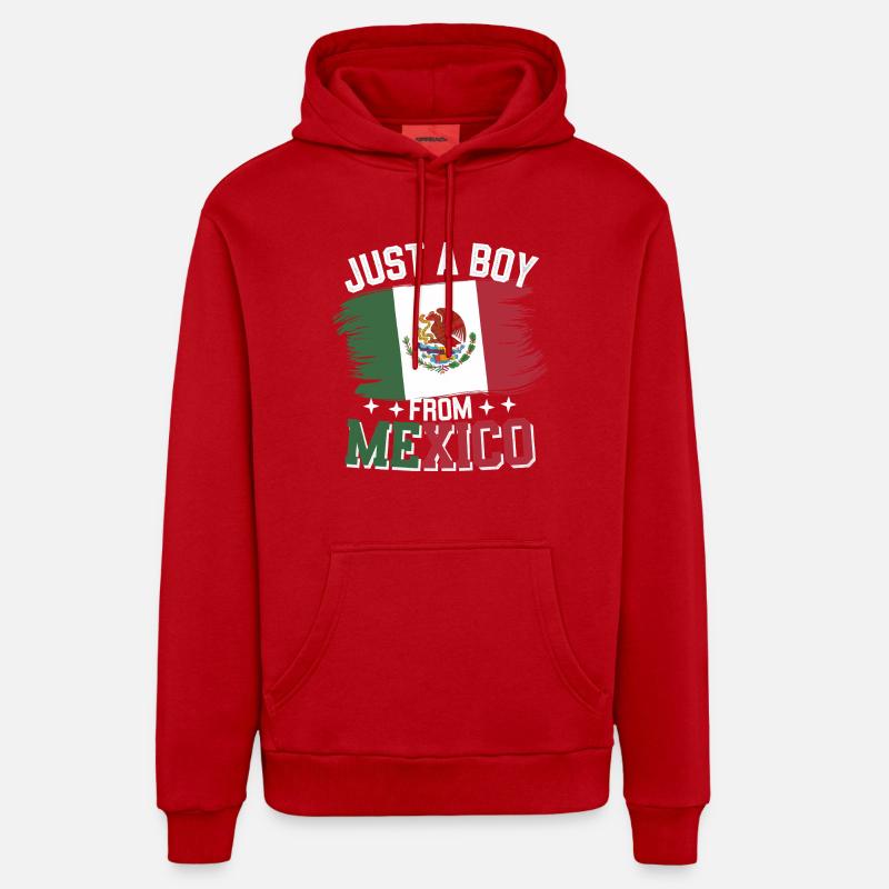 Mexique Mexique Mexicain Espagnol - Sweat à capuche bio décontracté fabriqué en UE - rouge
