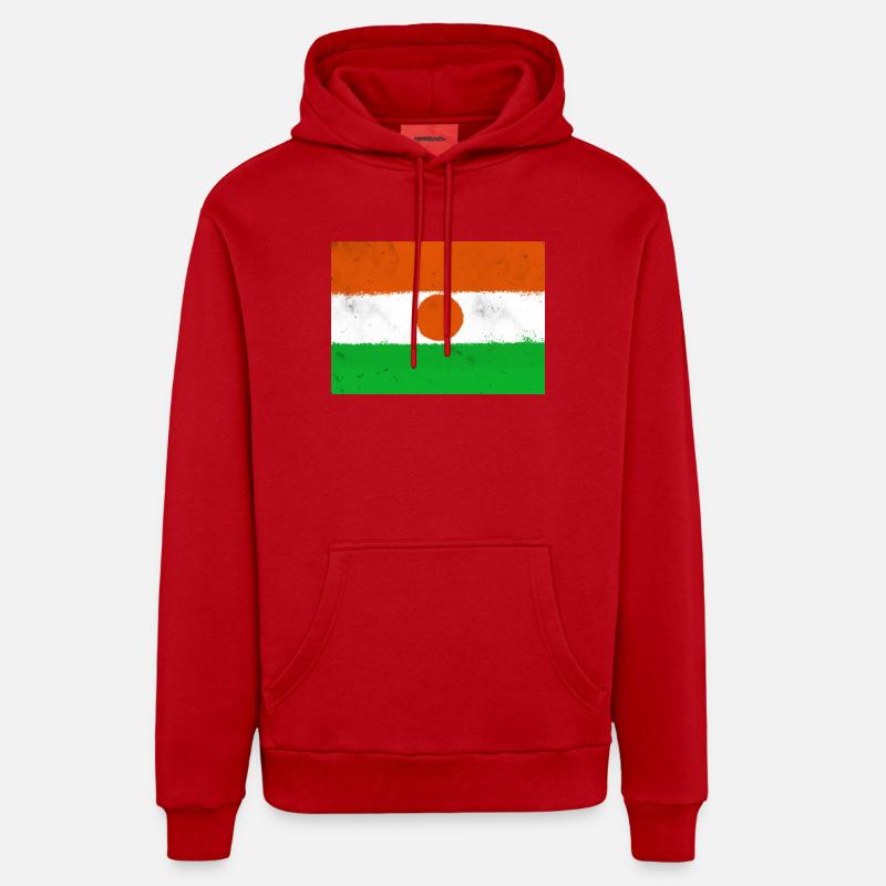 Drapeau du Niger - Sweat à capuche bio décontracté fabriqué en UE - rouge