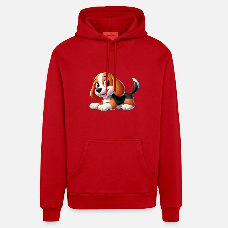 beagle 2 - Sweat à capuche bio décontracté fabriqué en UE - rouge