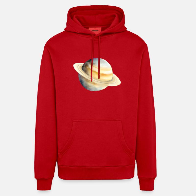 Saturne - Sweat à capuche bio décontracté fabriqué en UE - rouge