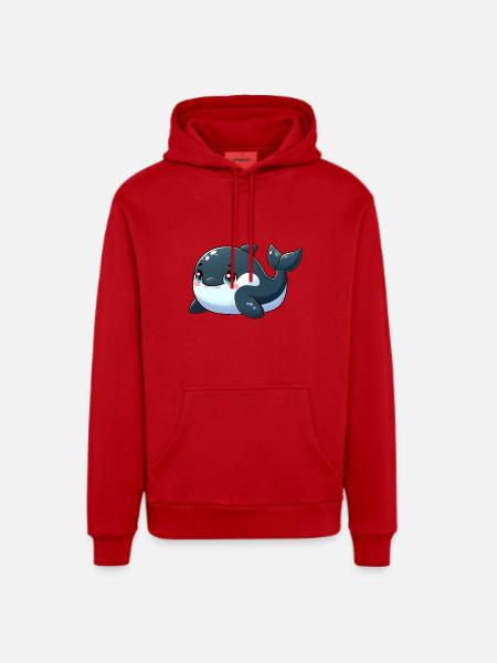 killer whale - Organic Relaxed Hoodie Made in EU - red