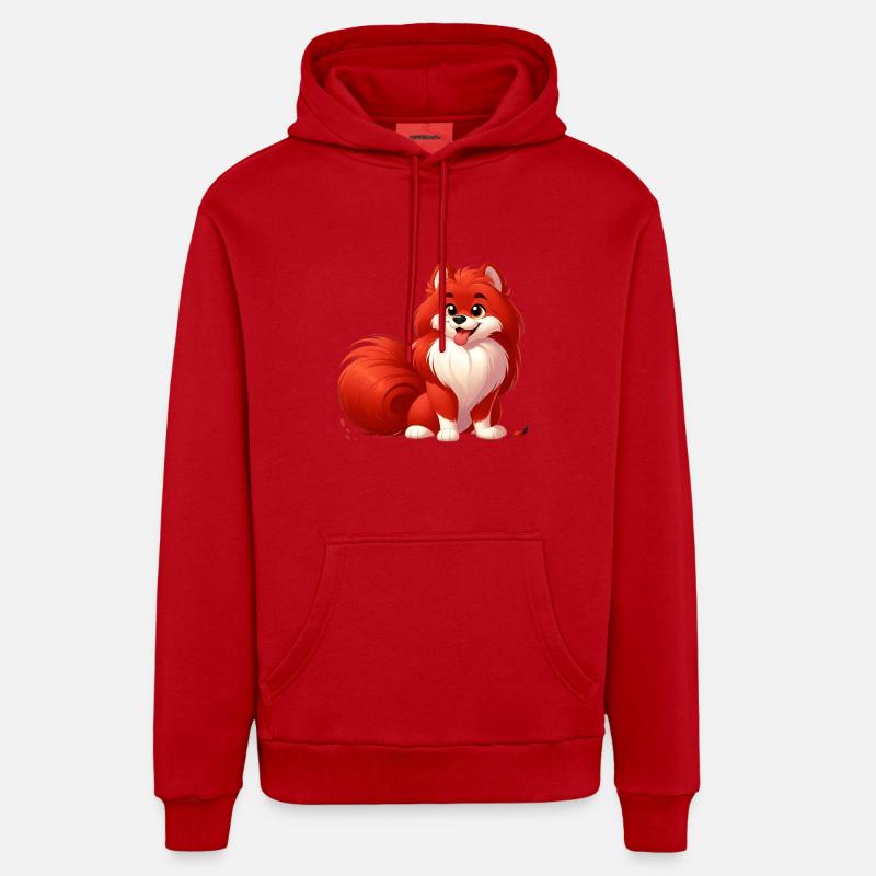 spitz 2 - Sweat à capuche bio décontracté fabriqué en UE - rouge