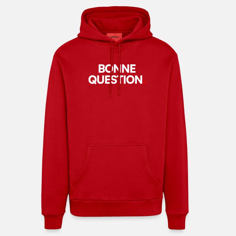 Bonne question - Sweat à capuche bio décontracté fabriqué en UE - rouge