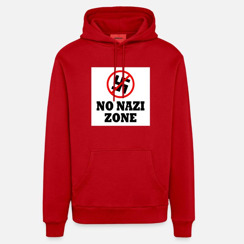 Vers la droite - Sweat à capuche bio décontracté fabriqué en UE - rouge