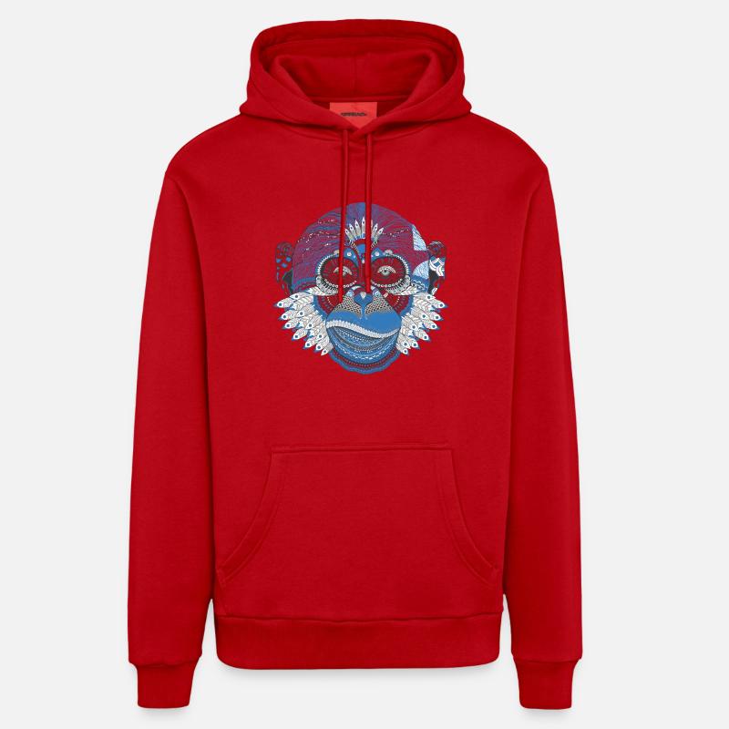 Résumé idée cadeau de singe - Sweat à capuche bio décontracté fabriqué en UE - rouge