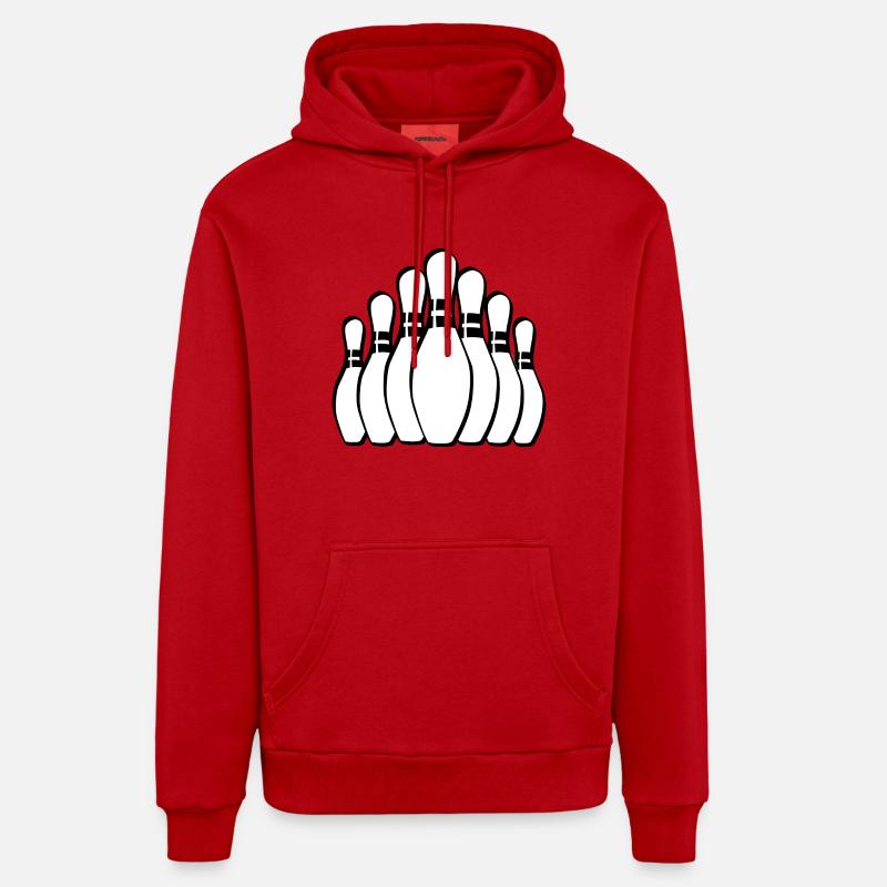 bowling - Sweat à capuche bio décontracté fabriqué en UE - rouge