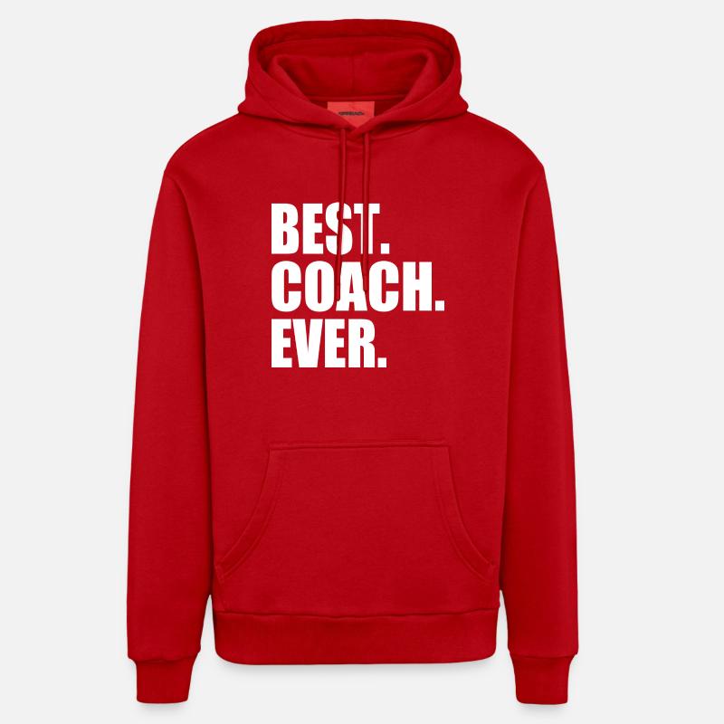 Best coach ever - Sweat à capuche bio décontracté fabriqué en UE - rouge
