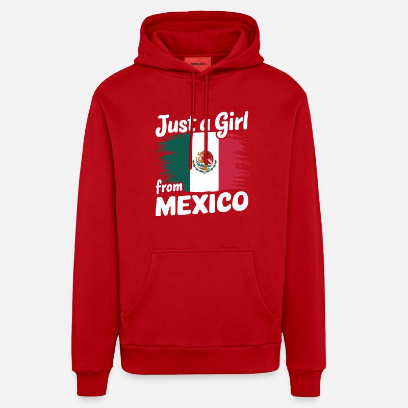 Mexique Mexique Mexicain Espagnol - Sweat à capuche bio décontracté fabriqué en UE - rouge