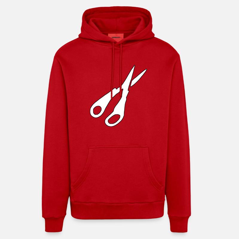 Silhouette de ciseaux - Sweat à capuche bio décontracté fabriqué en UE - rouge