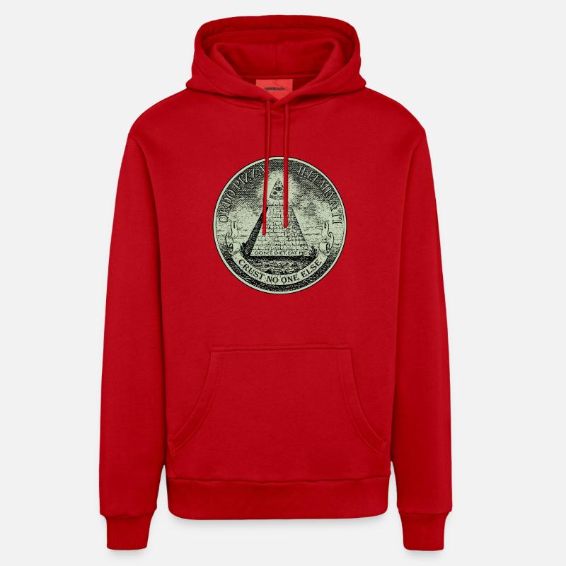 PizzaIlluminati - Sweat à capuche bio décontracté fabriqué en UE - rouge