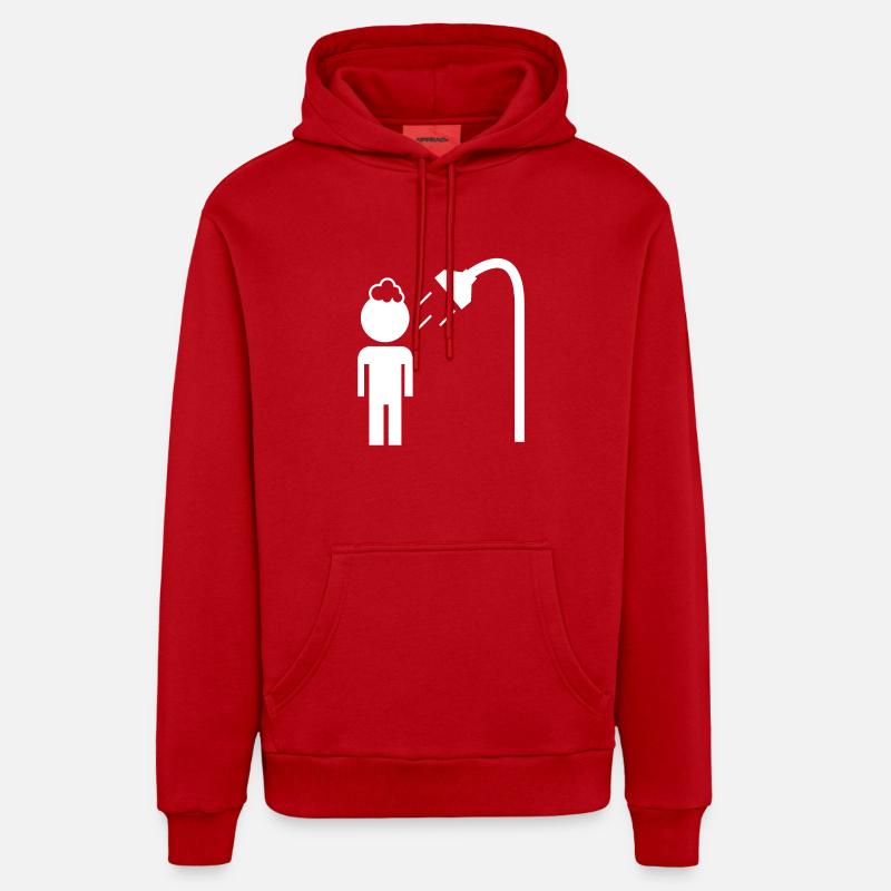 douche - Sweat à capuche bio décontracté fabriqué en UE - rouge