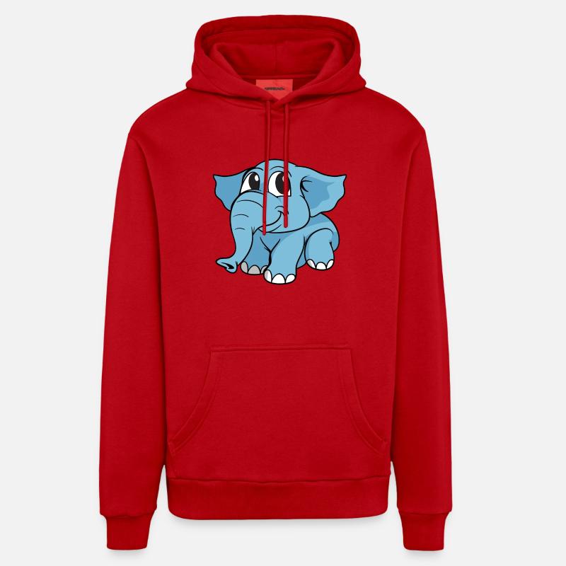 Elephant Elephant - Sweat à capuche bio décontracté fabriqué en UE - rouge