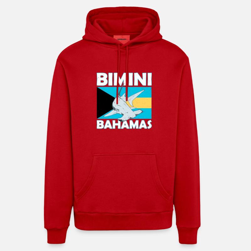 Requin-marteau Bimini Bahamas - Sweat à capuche bio décontracté fabriqué en UE - rouge