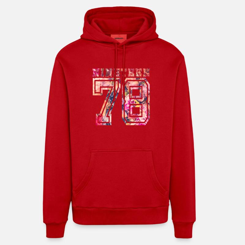 NINETEEN 1978 B - Sweat à capuche bio décontracté fabriqué en UE - rouge
