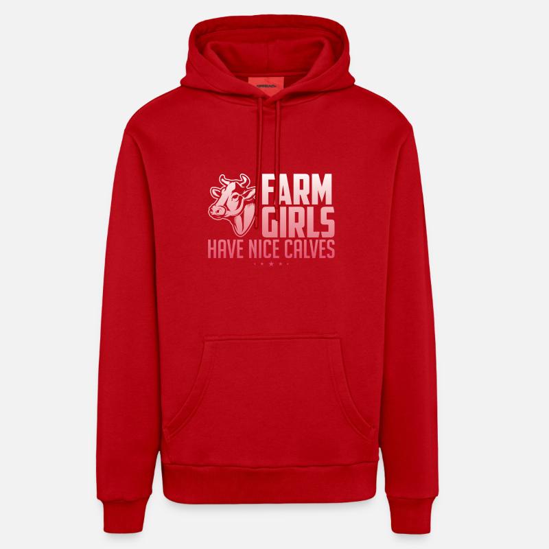 FILLES DE FERME - Sweat à capuche bio décontracté fabriqué en UE - rouge