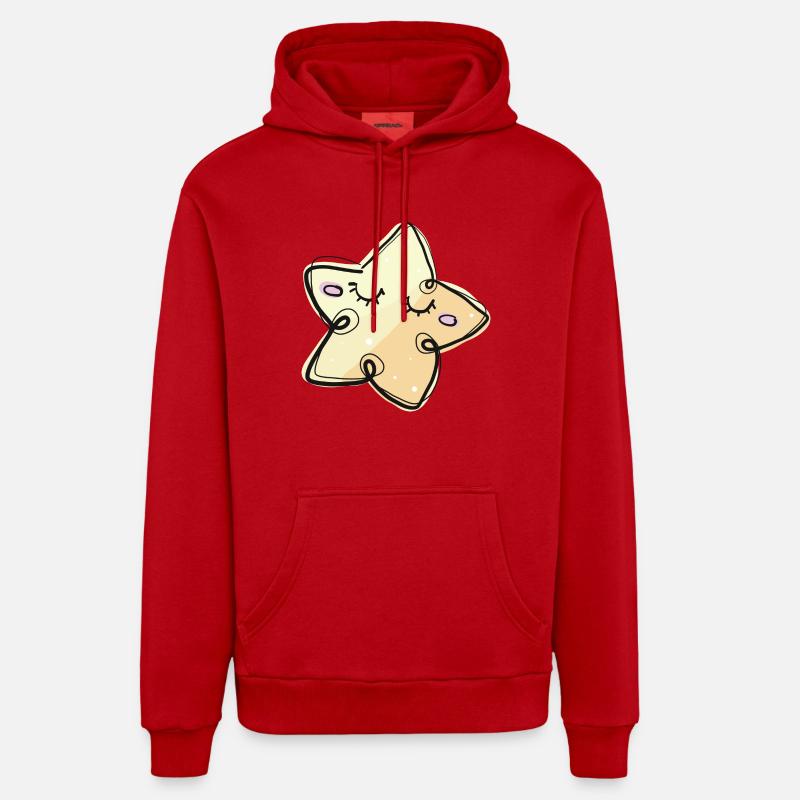 ASTERISK - Sweat à capuche bio décontracté fabriqué en UE - rouge