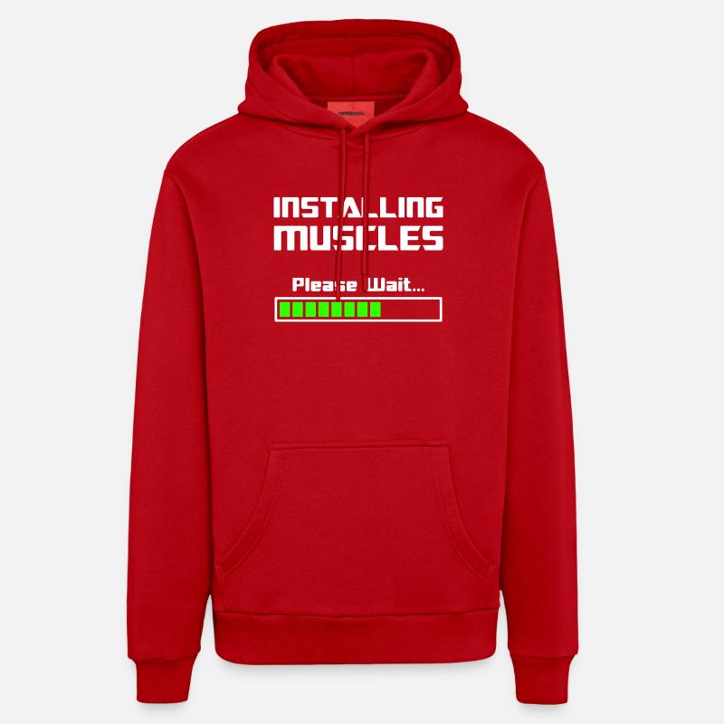 Installing Muscles Installer des muscles - Sweat à capuche bio décontracté fabriqué en UE - rouge