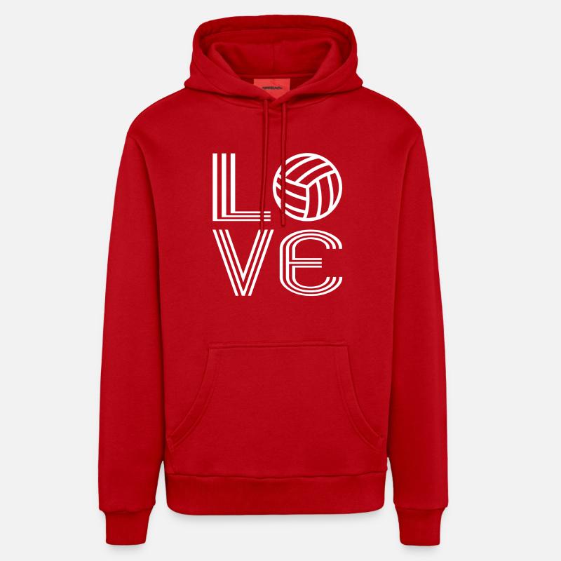Le volley-volley - Sweat à capuche bio décontracté fabriqué en UE - rouge