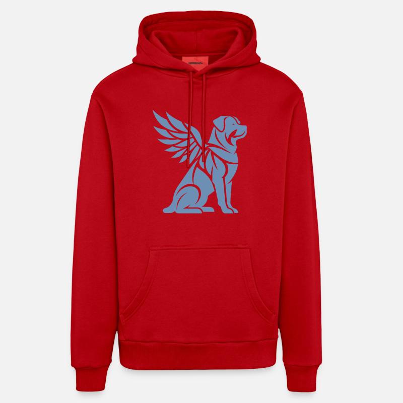 Chien Rottweiler Ailes d’ange Silhouette - Sweat à capuche bio décontracté fabriqué en UE - rouge