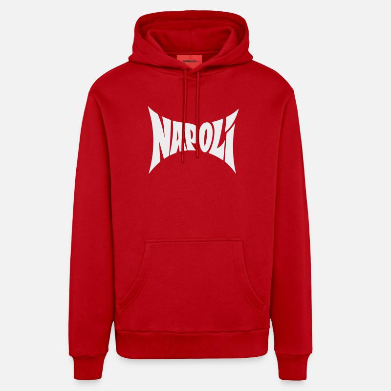 Napoli Typography Design - Organic Relaxed Hoodie Made in EU - red