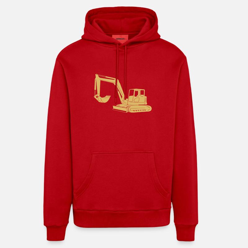 Excavator Driver Silhouette - Construction Equipment Operator Organic Relaxed Hoodie Made in EU