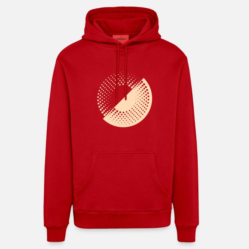 Lumière Donut géométrique - Sweat à capuche bio décontracté fabriqué en UE - rouge