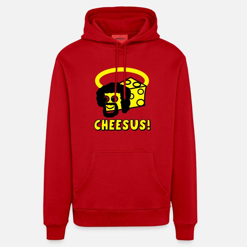 cheesus - Sweat à capuche bio décontracté fabriqué en UE - rouge