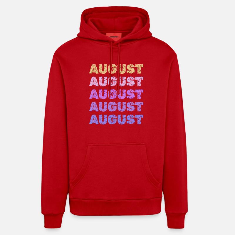 Août Août - Sweat à capuche bio décontracté fabriqué en UE - rouge