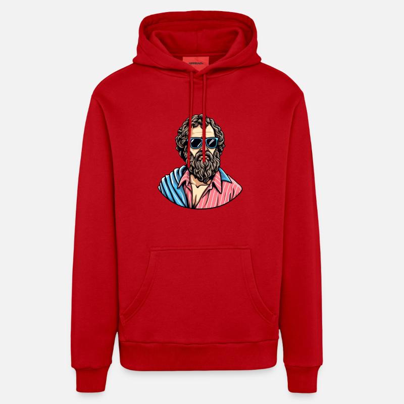 Look philosophe cool décontracté - Sweat à capuche bio décontracté fabriqué en UE - rouge