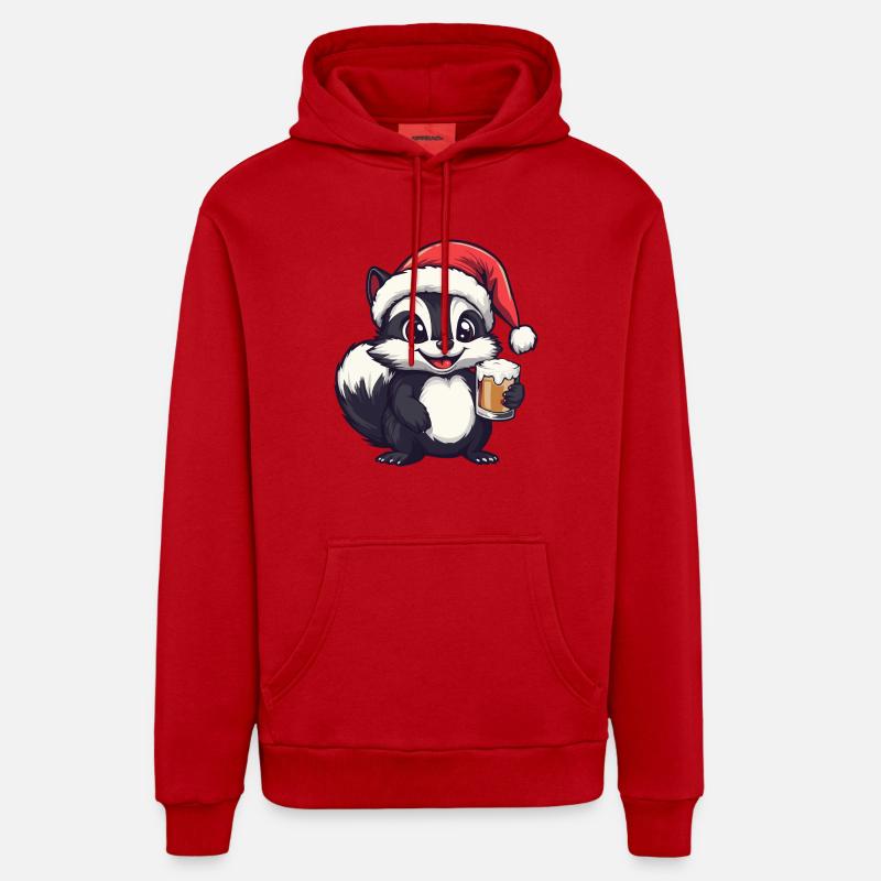 Bière de Noël Skunk - Sweat à capuche bio décontracté fabriqué en UE - rouge