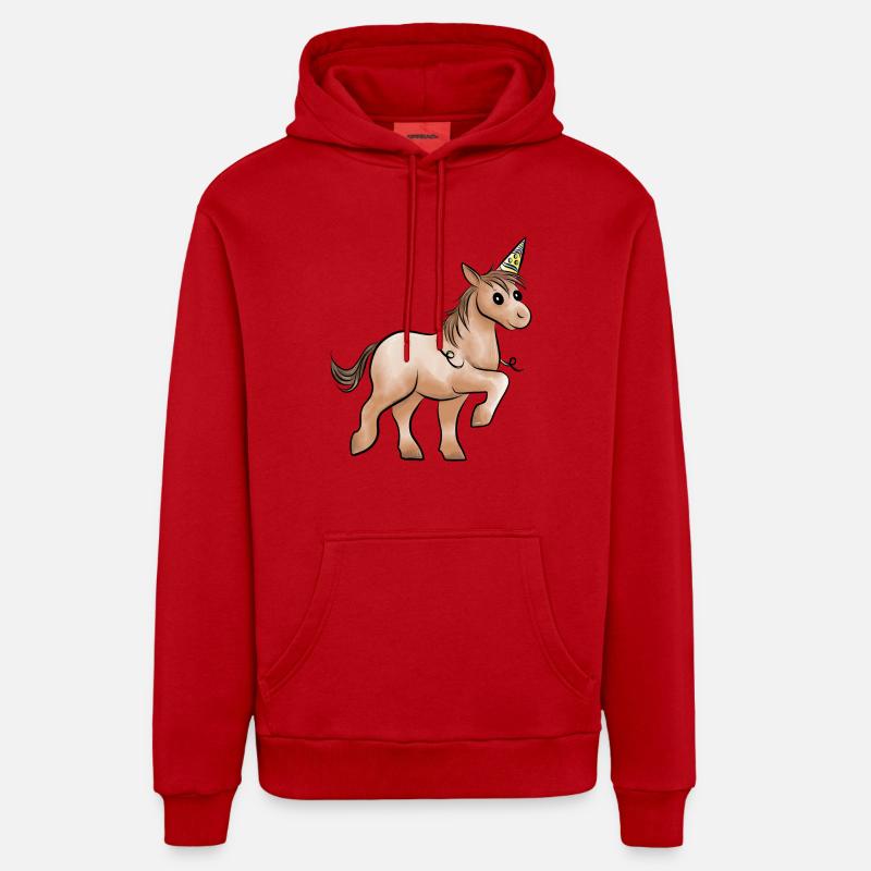 Chevalin - Sweat à capuche bio décontracté fabriqué en UE - rouge