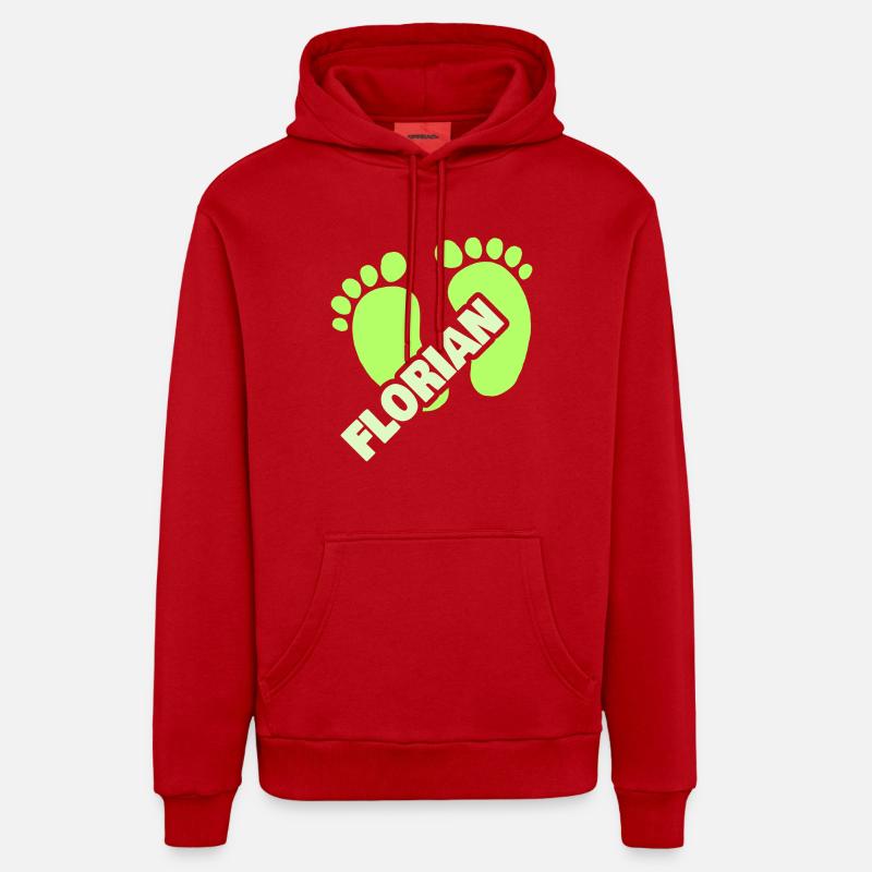 Naissance Florian - Sweat à capuche bio décontracté fabriqué en UE - rouge