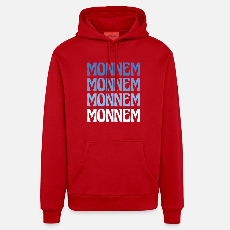 Monnem Mannheim Dialect Gift - Sweat à capuche bio décontracté fabriqué en UE - rouge