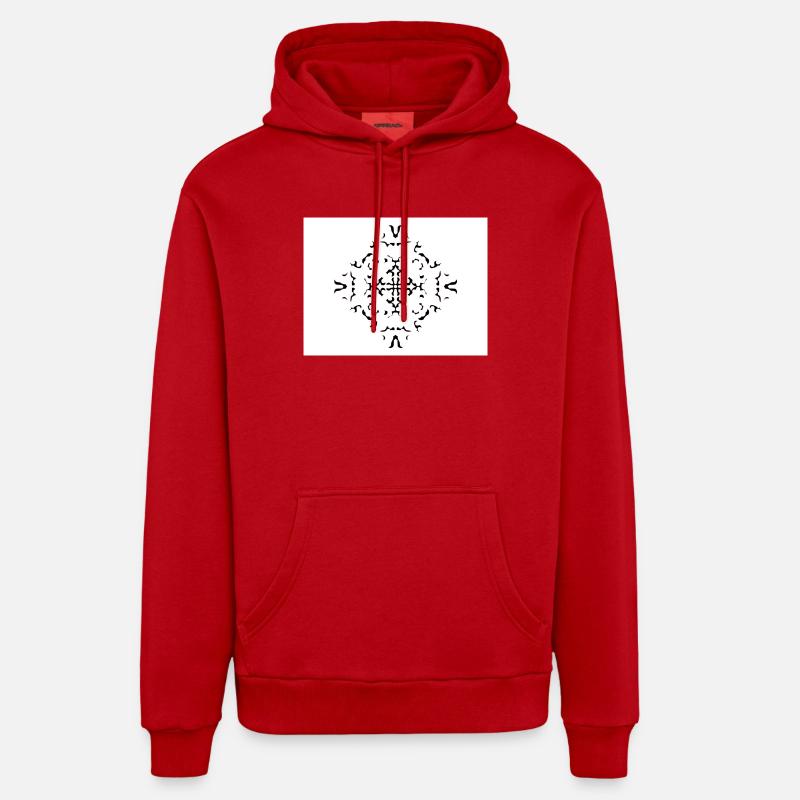 mandala1tv - Sweat à capuche bio décontracté fabriqué en UE - rouge