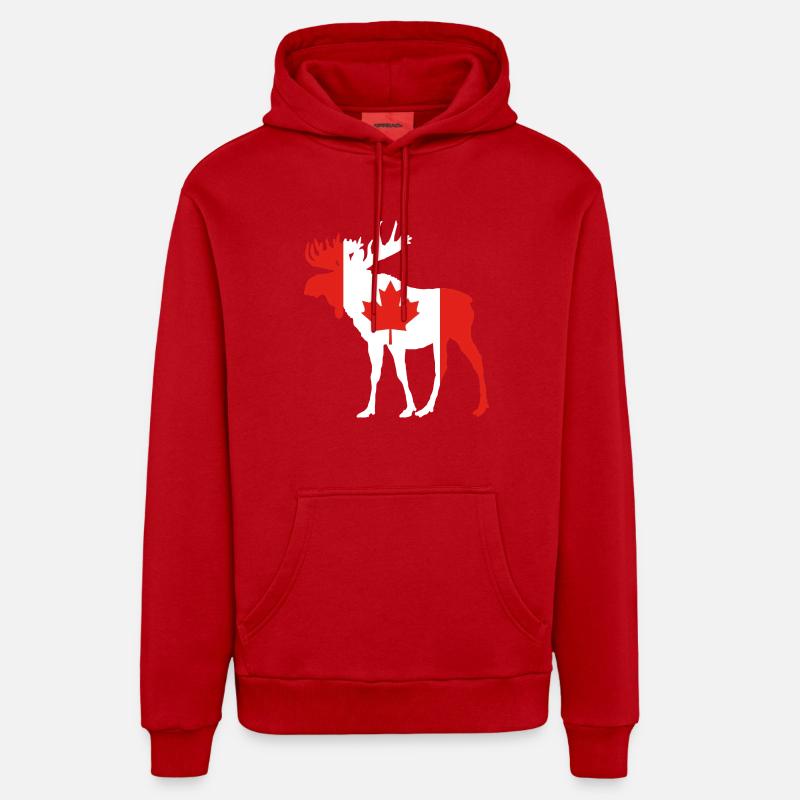 Moose Canada - Sweat à capuche bio décontracté fabriqué en UE - rouge