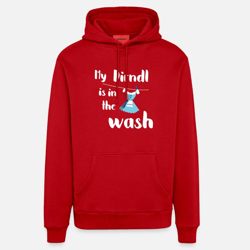 Mon Dirndl est dans le Wash bavarois - Sweat à capuche bio décontracté fabriqué en UE - rouge