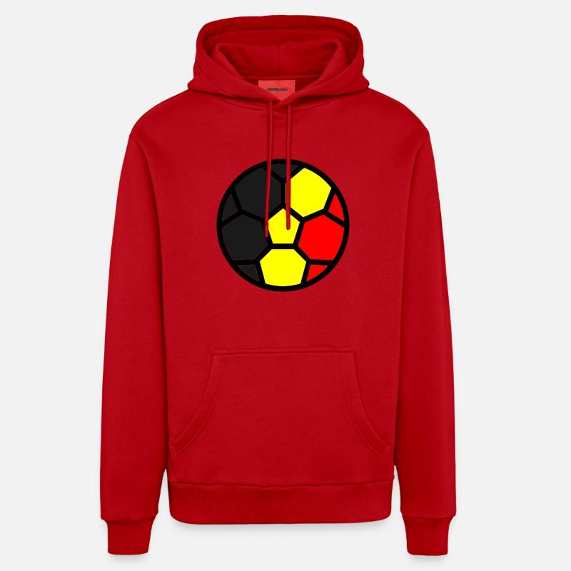  Drapeau Belgique Coupe du monde - Sweat à capuche bio décontracté fabriqué en UE - rouge
