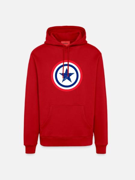 Star France - Sweat à capuche bio décontracté fabriqué en UE - rouge