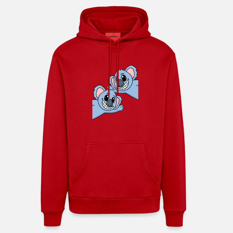 Koala Koalas - Sweat à capuche bio décontracté fabriqué en UE - rouge
