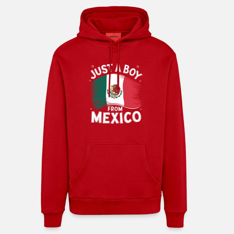 Mexique Mexique Mexicain Espagnol - Sweat à capuche bio décontracté fabriqué en UE - rouge