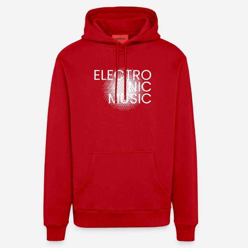 Affiche de musique électronique - Sweat à capuche bio décontracté fabriqué en UE - rouge