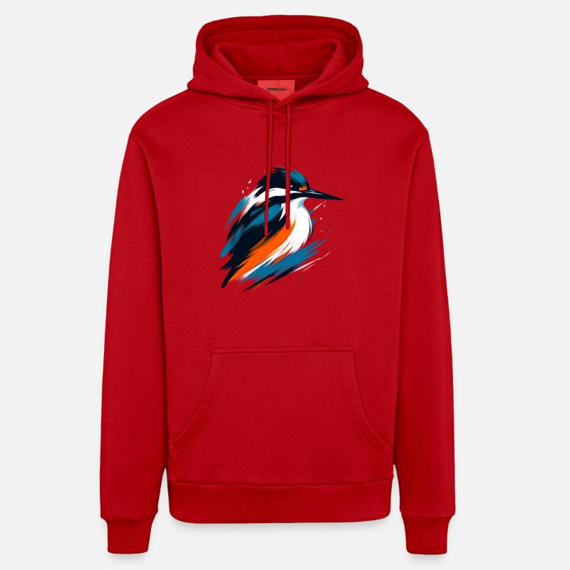 Dynamischer Eisvogel - Organic Relaxed Hoodie Made in EU - Rot