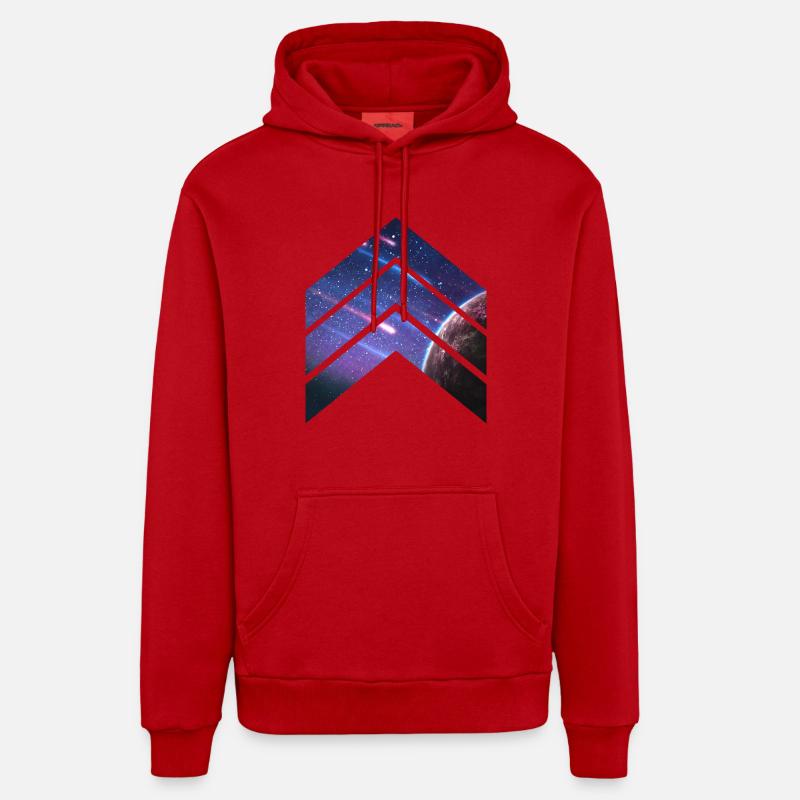 météore Galaxy - Sweat à capuche bio décontracté fabriqué en UE - rouge