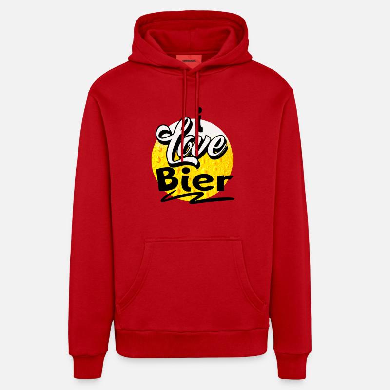 Bière - Sweat à capuche bio décontracté fabriqué en UE - rouge