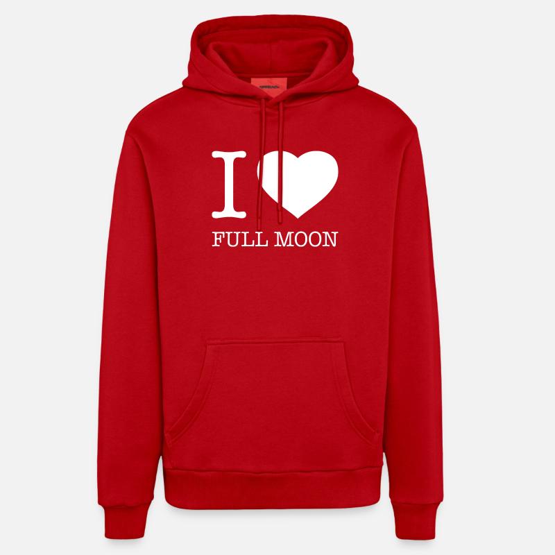 J’adore Pleine lune Vollmond - Sweat à capuche bio décontracté fabriqué en UE - rouge