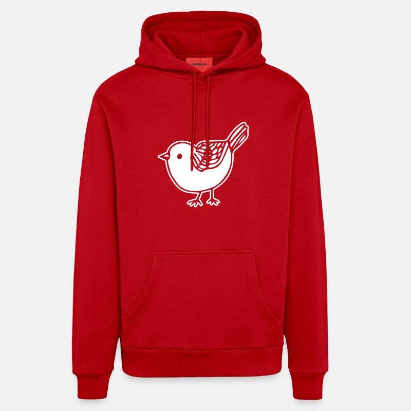 Oiseau - Sweat à capuche bio décontracté fabriqué en UE - rouge