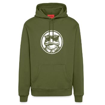 Frog Toad - Organic Relaxed Hoodie Made in EU - MOSS GREEN - Front