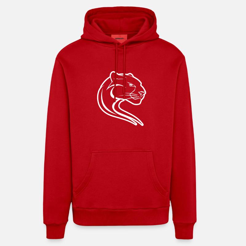 Panthère - Sweat à capuche bio décontracté fabriqué en UE - rouge